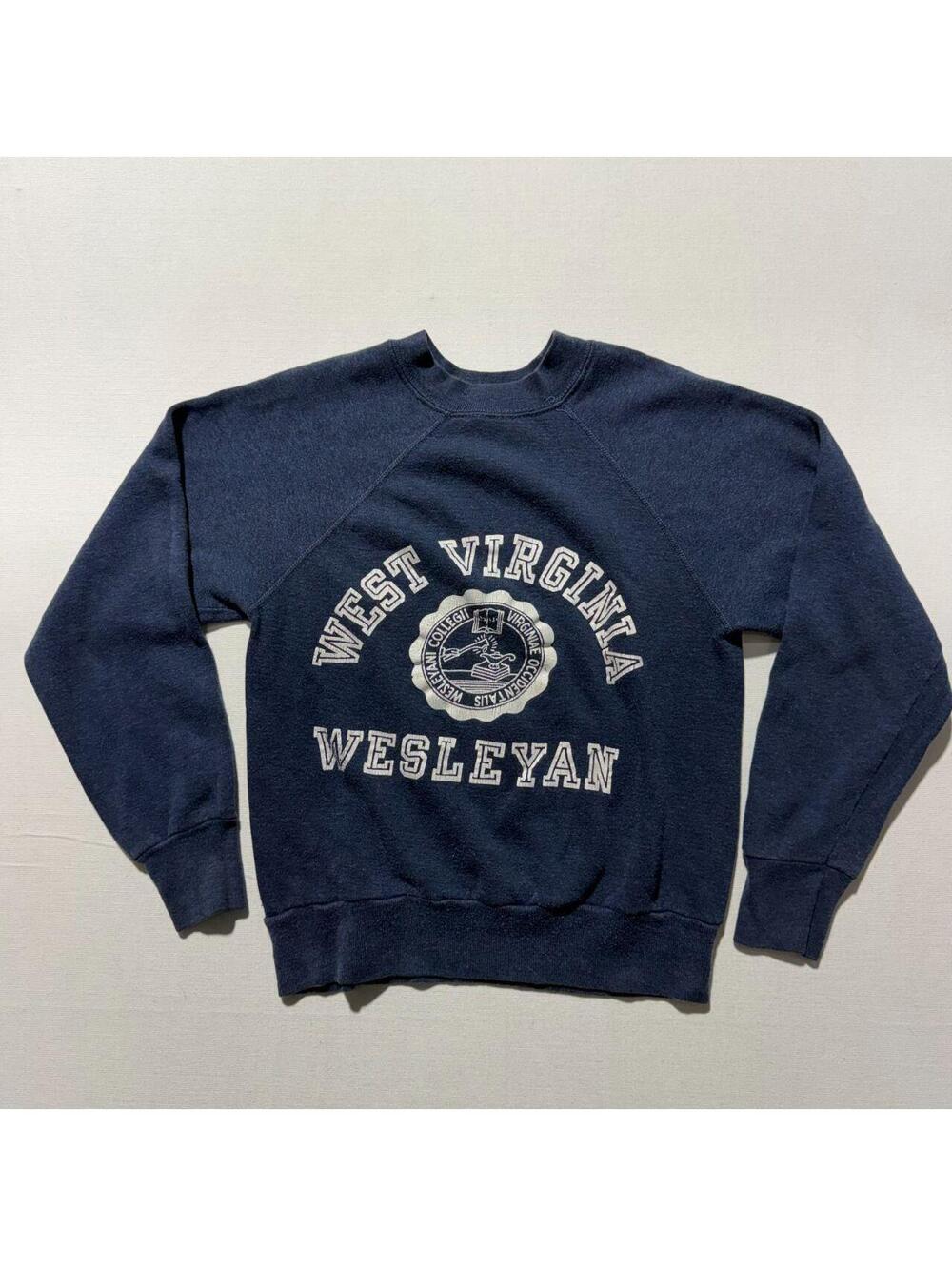 Vtg 70s raglan sleeve West Virginia Wesleyan College Sweatshirt S